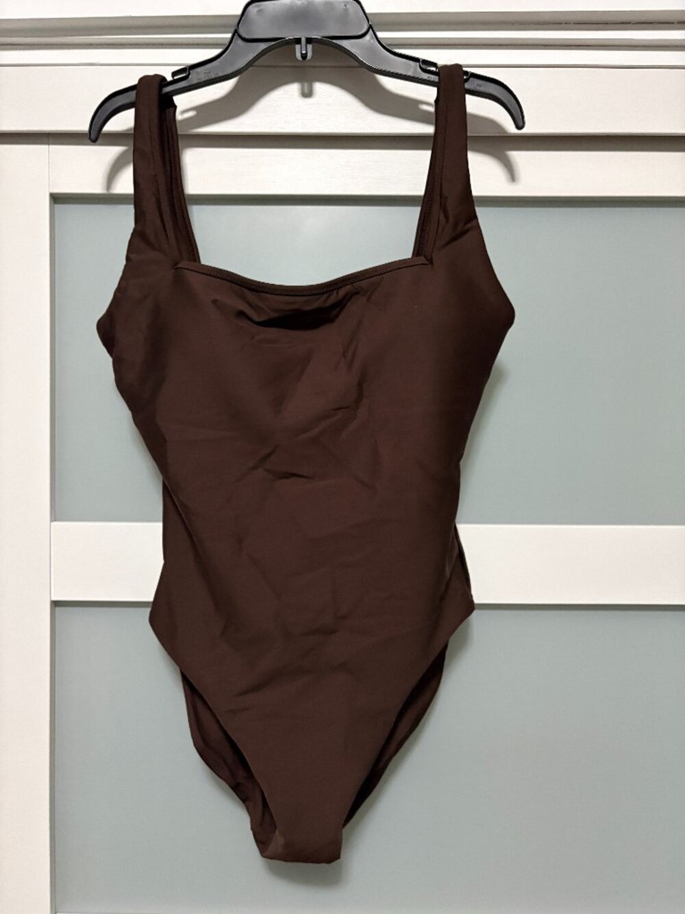 Brown J. Crew Ladies One-Piece Swimsuit Bathing Suit Simple Neutral sz 10 NEW